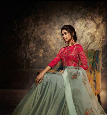 Red embroidered silk salwar 2