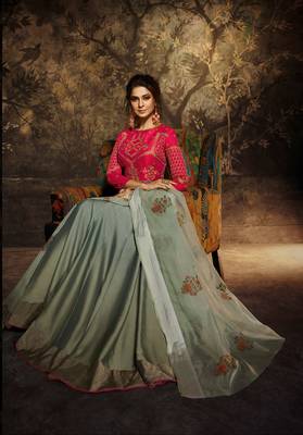 Red embroidered silk salwar 3