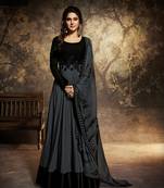 Black embroidered silk salwar
