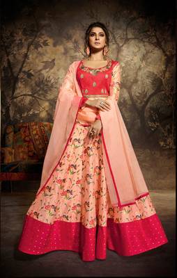 Pink embroidered silk salwar 1