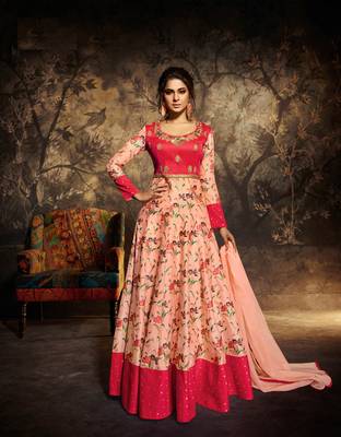 Pink embroidered silk salwar 3