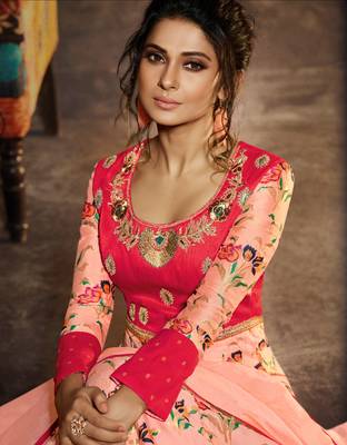 Pink embroidered silk salwar 4