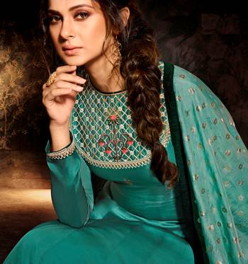 Blue embroidered silk salwar 2