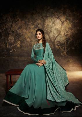 Blue embroidered silk salwar 3