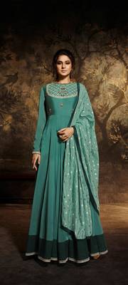 Blue embroidered silk salwar 4