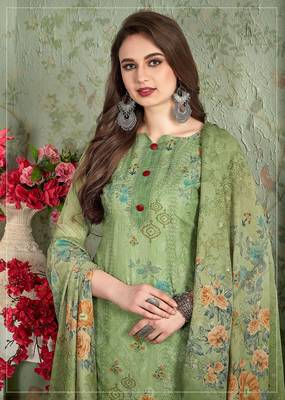 Green digital print cotton salwar 1