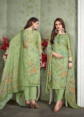 Green digital print cotton salwar 2