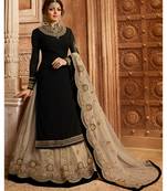 Partywear Designer Embroidery Black Foux Georgette Salwar Suit