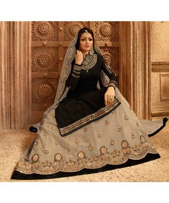 Partywear Designer Embroidery Black Foux Georgette Salwar Suit 2