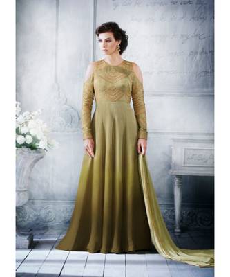 Green Embroidered Art Silk Semi Stitched Salwar With Dupatta 1