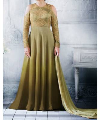 Green Embroidered Art Silk Semi Stitched Salwar With Dupatta 3