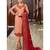 Partywear Designer Embroidery Peach Satin Georgette Salwar Suit