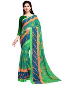 green printed georgette faux chiffon With Blouse