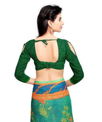 green printed georgette faux chiffon With Blouse 4