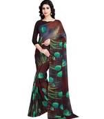 green printed georgette faux chiffon With Blouse