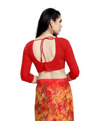 orange printed georgette faux chiffon With Blouse 4