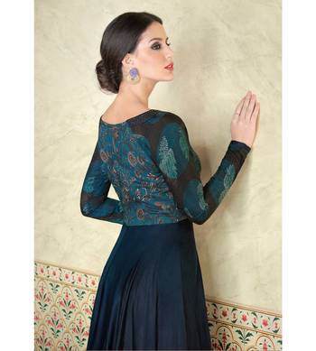 Blue Embroidered Cotton Semi Stitched Salwar With Dupatta 4