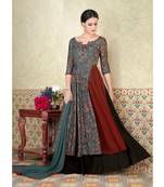 Green Embroidered Art Silk Semi Stitched Salwar With Dupatta