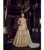 Green Embroidered Net Semi Stitched Salwar With Dupatta