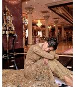 Beige Embroidered Net Semi Stitched Salwar With Dupatta