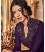 Purple Embroidered Georgette Semi Stitched Salwar With Dupatta