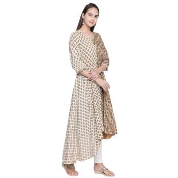 Beige printed cotton ethnic-kurtis 3