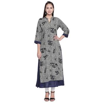 Black printed cotton ethnic-kurtis 1