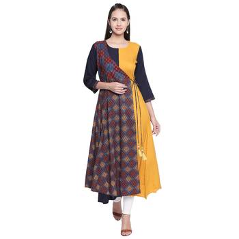 Multicolor printed cotton ethnic-kurtis 1