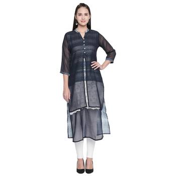Blue printed cotton ethnic-kurtis 1