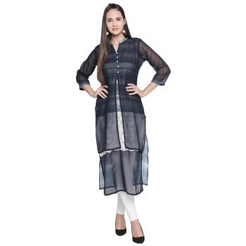 Blue printed cotton ethnic-kurtis 4