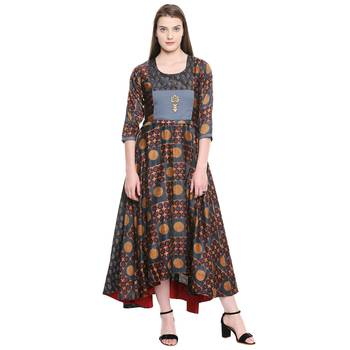 Multicolor printed cotton ethnic-kurtis 1