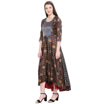 Multicolor printed cotton ethnic-kurtis 5