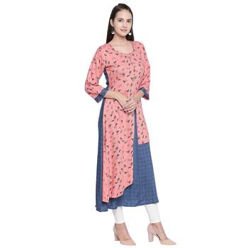 Pink printed cotton ethnic-kurtis 3