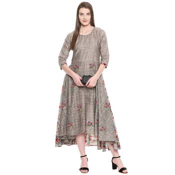 Grey embroidered cotton ethnic-kurtis 4