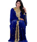 Royal Blue Georgette Embroidered Zari Work Islamic Kaftans