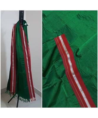 Green handloom khun/khana dupatta 1