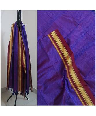 Royal blue handloom khun/khana dupatta 1