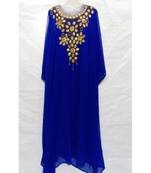 Royal Blue Georgette Embroidered Zari Work Islamic Kaftans