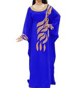 Royal Blue Georgette Embroidered Zari Work Islamic Kaftans