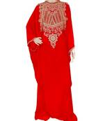 Red Georgette Embroidered Zari Work Islamic Kaftans