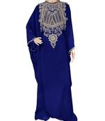 Royal Blue Georgette Embroidered Zari Work Islamic Kaftans