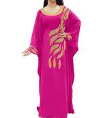 Pink Georgette Embroidered Zari Work Islamic Kaftans