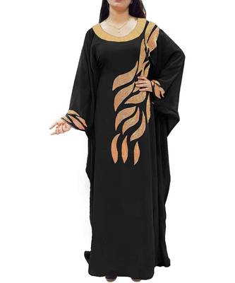 Black Georgette Embroidered Zari Work Islamic Kaftans 1