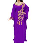 Purple Georgette Embroidered Zari Work Islamic Kaftans
