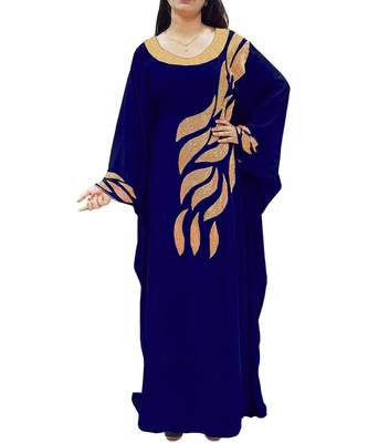 Royal Blue Georgette Embroidered Zari Work Islamic Kaftans 1