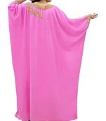 Pink Georgette Embroidered Zari Work Islamic Kaftans