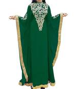 Green Georgette Embroidered Zari Work Islamic Kaftans