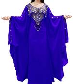 Royal Blue Georgette Embroidered Zari Work Islamic Kaftans