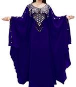 Purple Georgette Embroidered Zari Work Islamic Kaftans