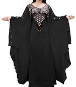 Black Georgette Embroidered Zari Work Islamic Kaftans